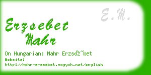 erzsebet mahr business card